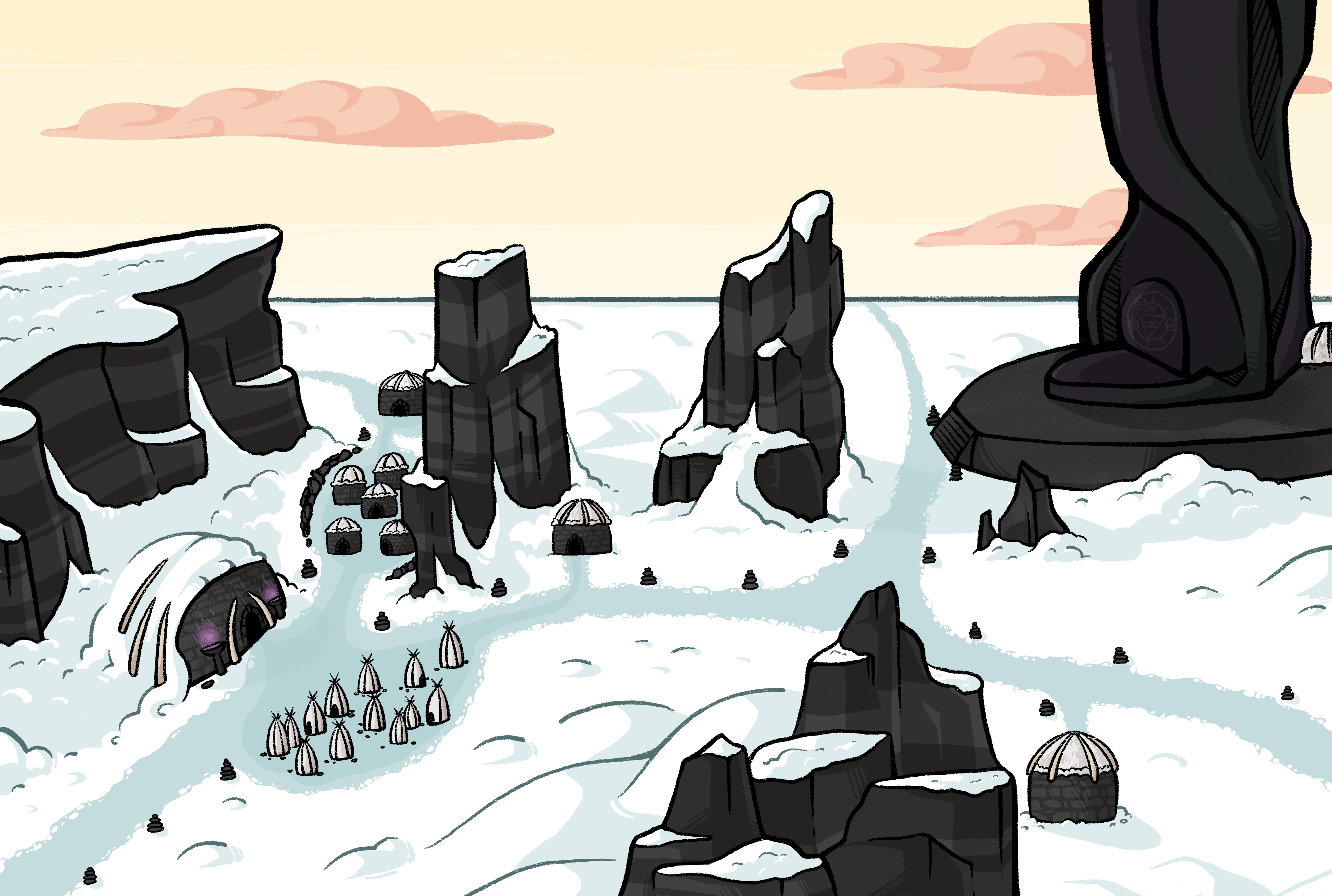 Tikal village, the northernmost settlement on the Rhodinian continent