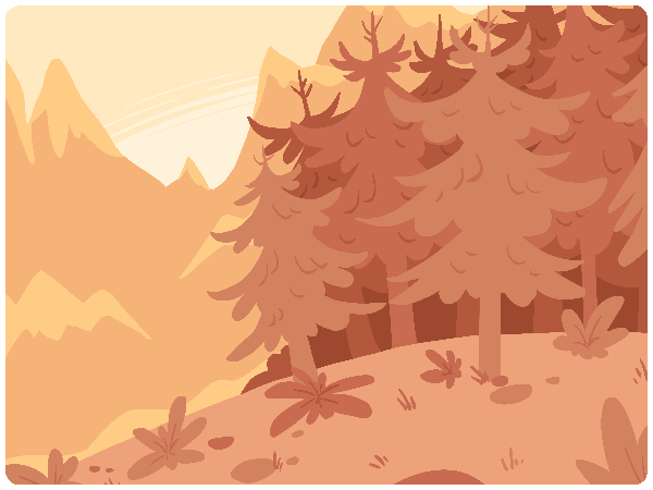 Sunset in a Tirken forest